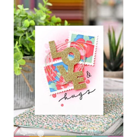 Waffle Flower - Overlapping Vertical Love Word Die