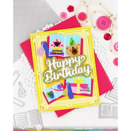 Waffle Flower - Open Book Bookmark Die