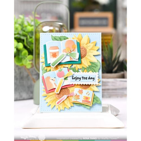 Waffle Flower - Open Book Bookmark Coloring Stencil