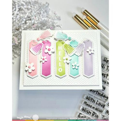 Waffle Flower - Open Book Bookmark Coloring Stencil