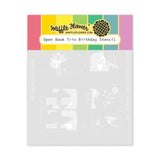 Waffle Flower - Open Book Trio Birthday Stencil