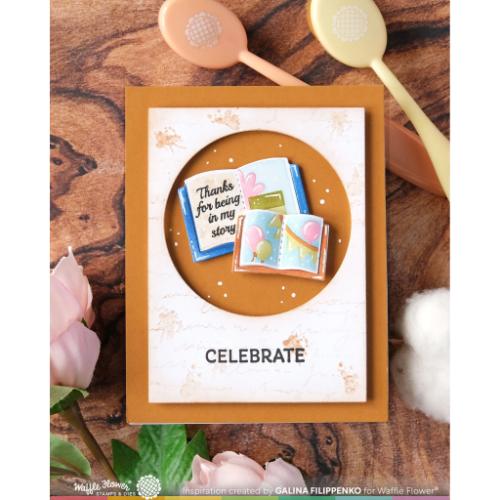 Waffle Flower - Open Book Trio Birthday Stencil