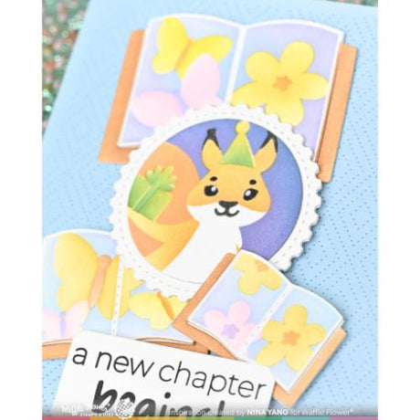 Waffle Flower - Open Book Trio Butterfly Stencil