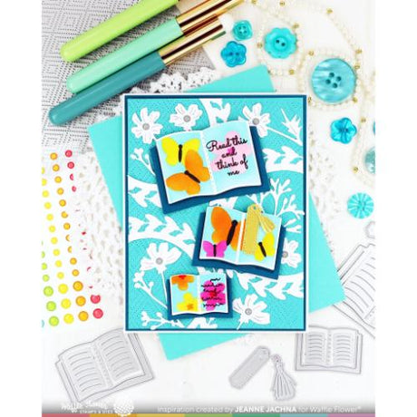 Waffle Flower - Open Book Trio Butterfly Stencil