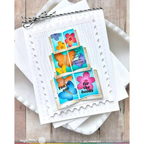 Waffle Flower - Open Book Trio Coloring Stencil