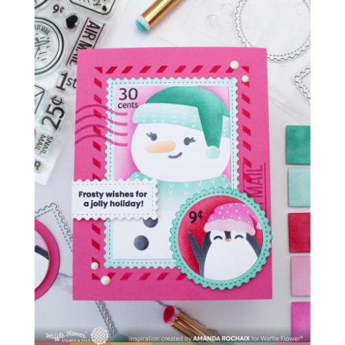 Waffle Flower - Nesting Postage Collage Stamp Set