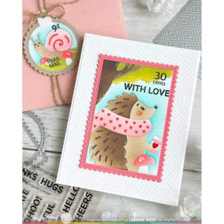Waffle Flower - Nesting Postage Collage Greetings Stamp Set