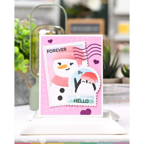 Waffle Flower - Nesting Postage Collage Greetings Stamp Set