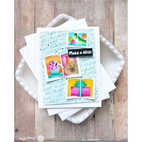 Waffle Flower - Nesting Postage Collage Greetings Stamp Set