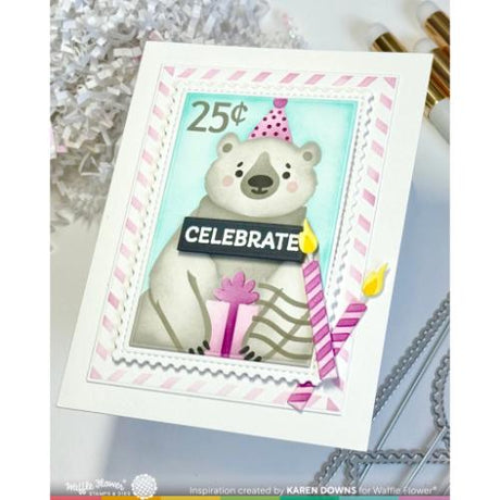 Waffle Flower - Nesting Postage Collage Greetings Stamp Set