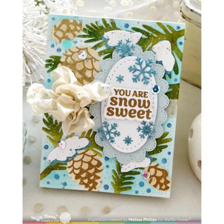 Waffle Flower - Snowcapped Pinecone Details Stamp Set