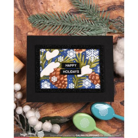 Waffle Flower - Snowcapped Pinecone Stencil