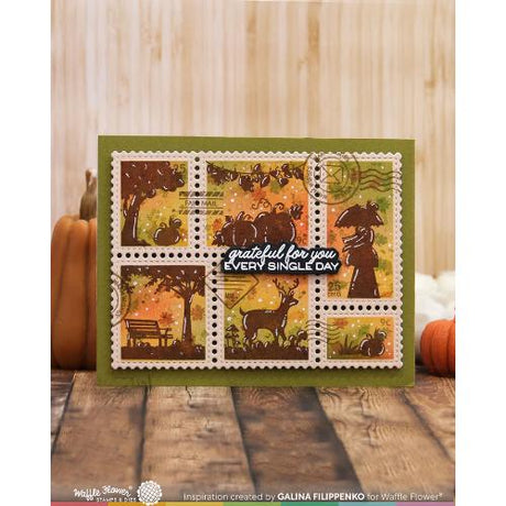 Waffle Flower - Postage Collage Autumn Sunset Stamp Set