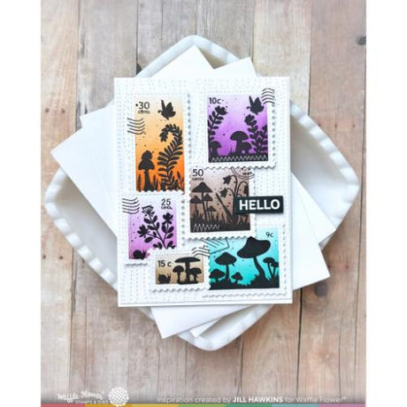 Waffle Flower - Postage Collage Mush Love Stamp Set