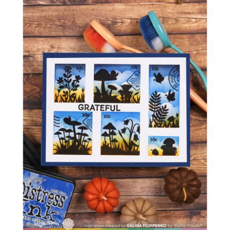 Waffle Flower - Postage Collage Mush Love Stamp Set