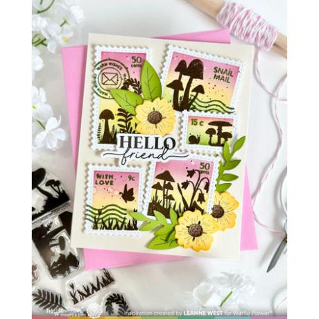 Waffle Flower - Postage Collage Mush Love Stamp Set