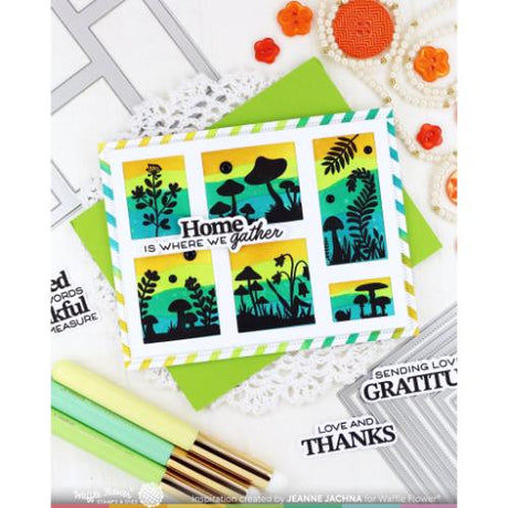 Waffle Flower - Postage Collage Mush Love Stamp Set