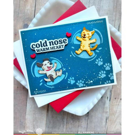 Waffle Flower - Snow Angel Cat Duo Die-n-stencil
