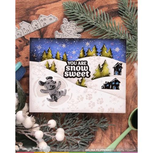 Waffle Flower - Snow Angel Pup Duo Die-n-stencil