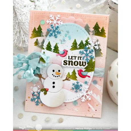 Waffle Flower - Snowflake Background Die
