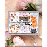 Waffle Flower - Postage Collage Meow Stencil
