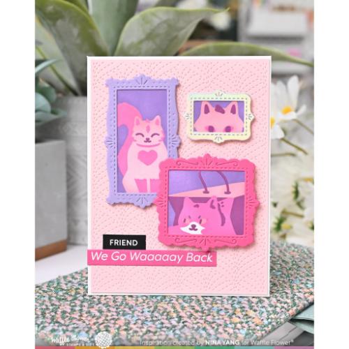 Waffle Flower - Postage Collage Meow Stencil