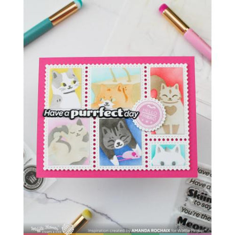 Waffle Flower - Postage Collage Meow Stencil