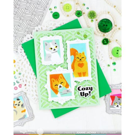 Waffle Flower - Postage Collage Meow Stencil