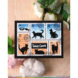 Waffle Flower - Postage Collage Cat Silhouettes Die