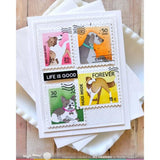 Waffle Flower - Postage Collage Woof Stencil