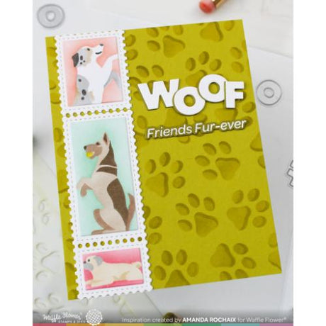 Waffle Flower - Postage Collage Woof Stencil