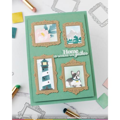 Waffle Flower - Postage Collage Woof Stencil