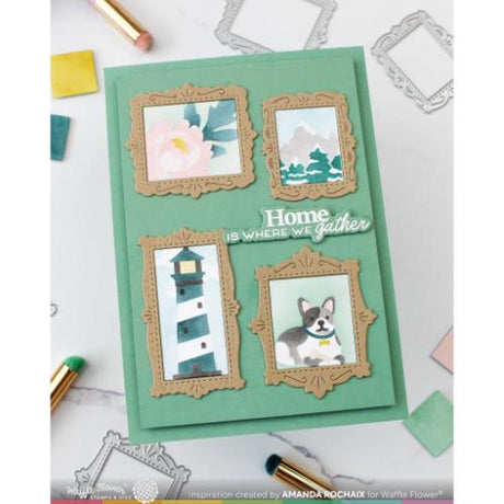 Waffle Flower - Postage Collage Woof Stencil