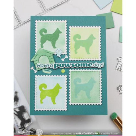 Waffle Flower - Postage Collage Dog Silhouettes Die