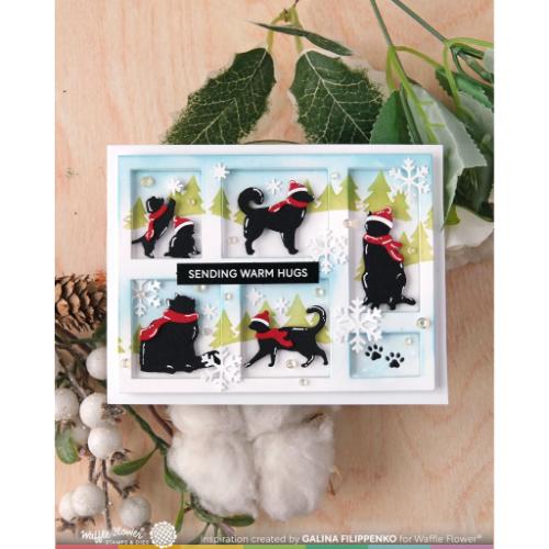 Waffle Flower - Postage Collage Dog Silhouettes Die