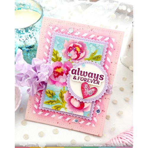 Waffle Flower - Nesting Postage Collage Peony Stencil