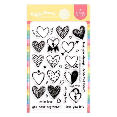 Waffle Flower - Inside Accents - Hearts Stamp Set