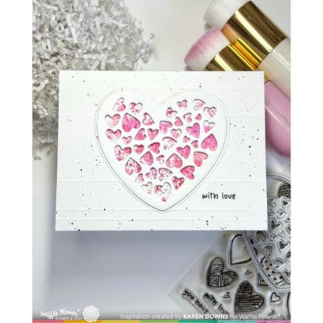 Waffle Flower - Inlaid Hearts Die-n-stencil