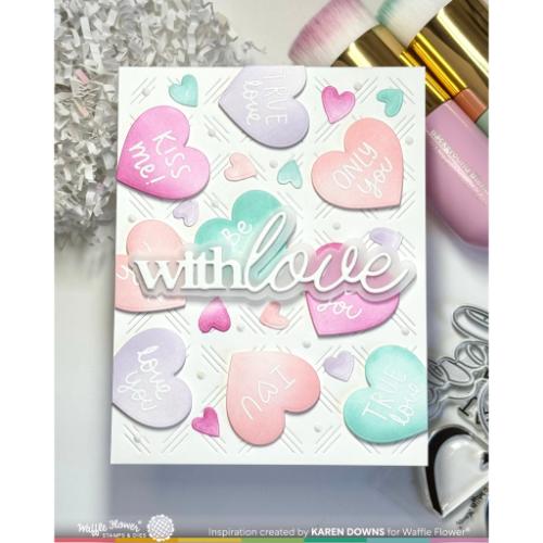 Waffle Flower - Inlaid Hearts Die-n-stencil