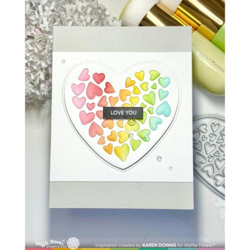 Waffle Flower - Inlaid Hearts Die-n-stencil
