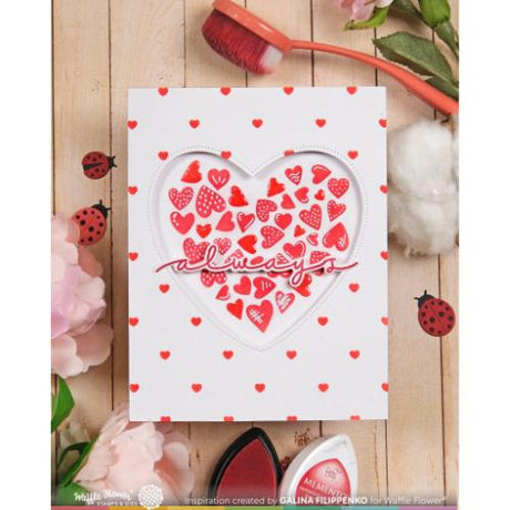 Waffle Flower - Inlaid Hearts Detail Stamp Set
