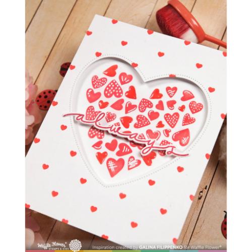 Waffle Flower - Dashed Lattice Hearts Stencil