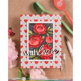 Waffle Flower - Dashed Lattice Hearts Stencil