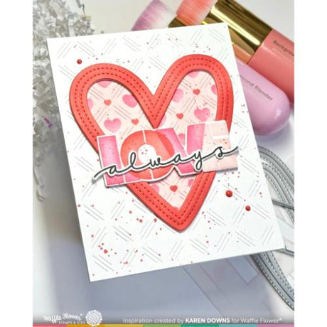 Waffle Flower - Dashed Lattice Hearts Stencil