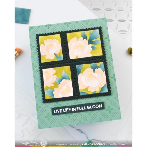 Waffle Flower - Dashed Lattice Dots Stencil