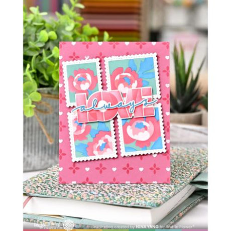 Waffle Flower - Dashed Lattice Dots Stencil