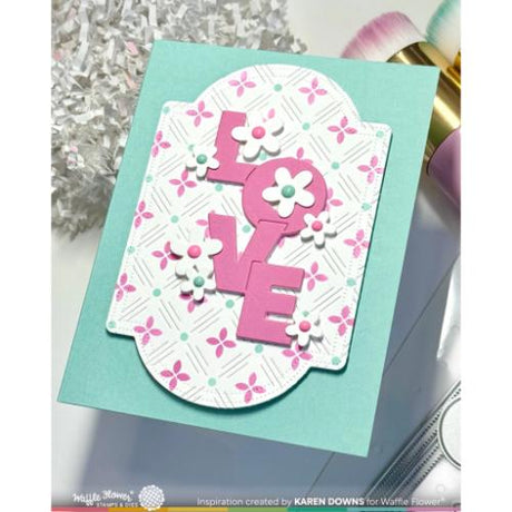 Waffle Flower - Dashed Lattice Dots Stencil