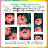 Waffle Flower - Postage Collage Peony Stencil