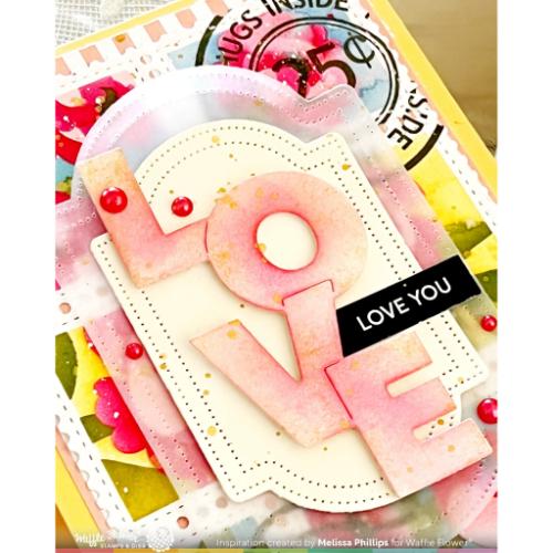 Waffle Flower - Postage Collage Peony Stencil