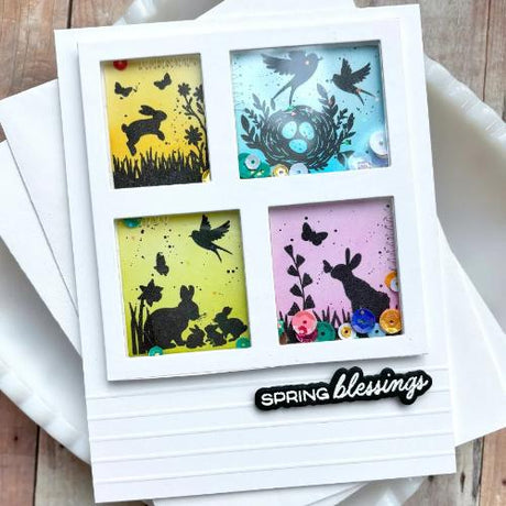 Waffle Flower - Postage Collage Spring Silhouettes Stamp Set